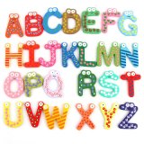 Wooden Alphabet Themed Anti-Rust Fridge Magnet Crafts for Home Decoration