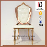 Graceful Gold Frame White Throne Stainless Steel Banquet Chair