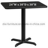 Restaurant Furniture Rectangular Table Laminate Top with Cast Iron Base