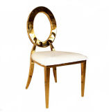 Foshan Wedding Party Modern Golden Banquet Oval Back Dining Chair Leather