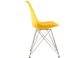 Yellow Steel Leg Leather Dining Eames Chair