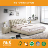 A2901 Imported Simple Solid Wooden Furniture Leather Bed