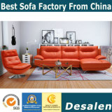 Small Modern Red Leather Sofa with Chair (612)