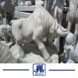 Natural Grey Granite Stone Animal Statue of Elephant for Garden