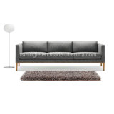 Office Furniture Medium Back Fabric Sofa with Cushion