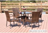 Garden Cane and Wicker Chair with Rattan Dining Table