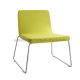 Fashionable Green Metal Sled Leg Fabric Chair for Bedroom (SP-HC056)