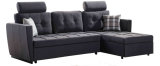 Section Sofa Cum Bed with Drawer and Changeable Headrests