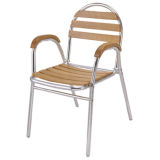 Aluminum/Alloy Wood Slats Chair, Patio Coffee Chair (DC-06310)