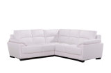 White Corner Genuine Leather Sofa