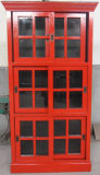 Antique Furniture Red Wooden Sliding Door Cabinet Lwa536-1