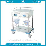 AG-Mt035 Ce ISO Approved with Two Drawers ABS Material Hospital Trolley for Sale