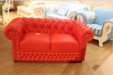Genuine Leather Sofa with Chesterfield Classical Sofa