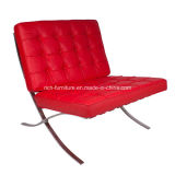 Italian Barcelona Leather Chair in Red Color