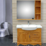 Modern Floor Mounted White PVC Bathroom Cabinet with Sink and Mirror Cabinet