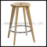 Wholesale Restaurant Cafe Used Round Solid Wood Stool (SP-EC835)