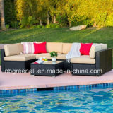 7PCS U Shape Outdoor Sectional Patio Furniture Brown Wicker Sofa Set