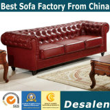 Best Quality Factory Wholesale Price Chesterfield Genuine Leather Sofa (633)
