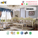European Antique Furniture L Shape Wood Sofa (HC806)