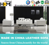 Modern European Simple White Leather Sofa with Headrest Adjustable (HC6051)