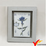 Gray French Antique Fsc Wood Flower Picture Frame