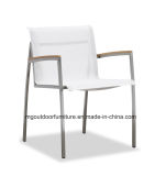 New Design Outdoor Dining Chair with Plastic Wood Armrest