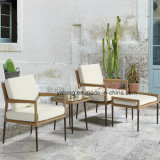 New Outdoor Wicker Rattan Furniture Chair Cafe Bar Coffee Set with Ottoman and Table