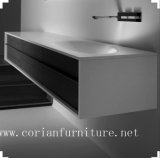 Corian Shell Solid Sood Bathroom Vanity with Corian Washing Basin