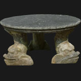 Antique Stone Carving Fish Table