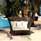 Leisure Outdoor Synthetic Rattan Furniture Sofa Set with Ottoman