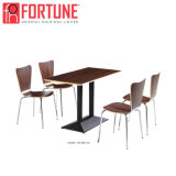New Dark Brown Modern Wooden Restaurantr Furniture Table for 4 Perpon (FOH-BC19)
