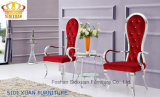 High Quality Modern Royal Red Black Fabric Stainless Steel Chaise Lounge Chair with Armrest