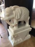 Natural White Marble Stone Statue, Garden Elephant Sculpture with Small Size