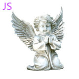 Handcarved Little Religious Prayingf Angel Sculpture Made of White Marble