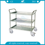 AG-Ss022A Hospital Used Sample Three Stainless Steel Trays Crash Cart Medical Trolley
