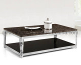 Rectangle Man-Made Marble Top Stainless Steel Coffee Table