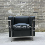 Italian Leather Stainless Steel Modern Design Hotel Sofa (LC2)