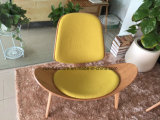 Fabric Upholstery Designer Replica Wegner Wood Veneer Shell Chair
