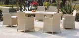 White Rattan Furniture Dining Set Garden Chairs and Table