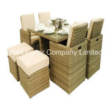 7PC Patio Wicker Dining Set/Outdoor Rattan Furniture/Dining Table/Rattan Dining Chair