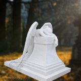 Great Quality Hunan Material Marble Statue of Weeping Angel, Angel Sculpture Monument
