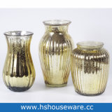 Golden Home Decoration Glass Vase, Table Flower Glass Vase