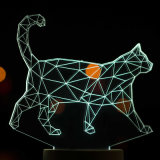 3D Table Lamp Cat Animal Lamp Acrylic Lamp Color Change