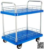 300kgs Double Layers Plastic Hand Trolley with Mesh