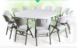 Outdoor Garden Furniture White Plastic Resin Round Folding Wedding Table