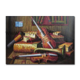 Violin Oil Painting Handmade Canvas Art for Living Room Decoration