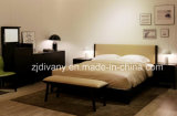 Modern Furniture Wooden Leather Bed (A-B37)