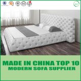 Foshan Home Furniture Wooden Frame King Size Bed with Leather