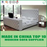 Contemporary Double Size Leather Modern Bed in Bedroom Set
