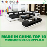 U Shape Wooden Leather Corner Modern Sofa
